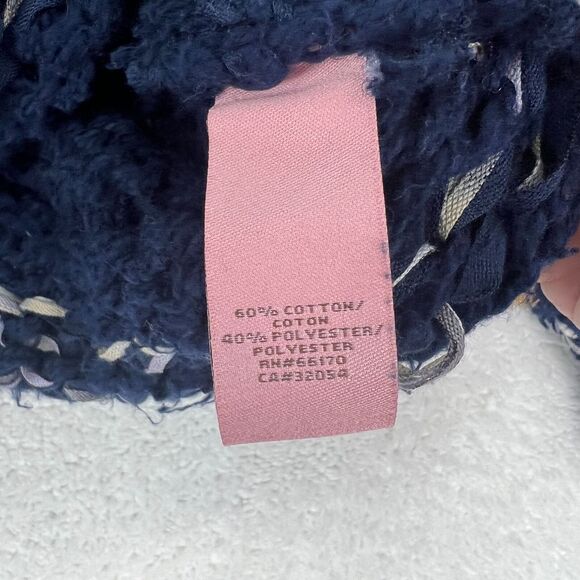 Anthropologie Hand Knit by Dollie Navy Blue/Orange Cropped Sweater Size Small RT - Picture 6 of 11